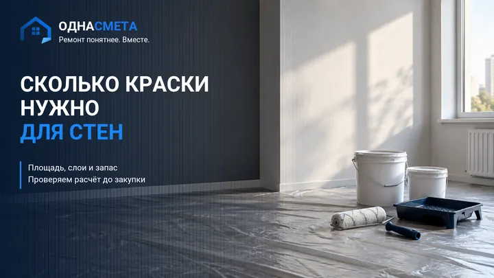 Обложка статьи «Как рассчитать расход краски для стен: формула и пример»